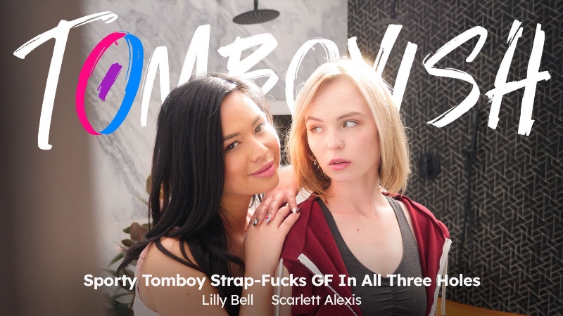 Tomboyish - Sporty Tomboy Strap-Fucks GF In All Three Holes