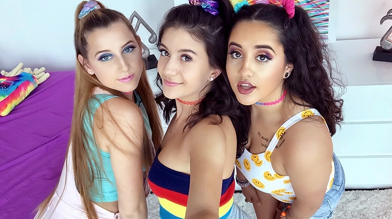 Melody, Natalie And Sofia Put Their Mouths To Work